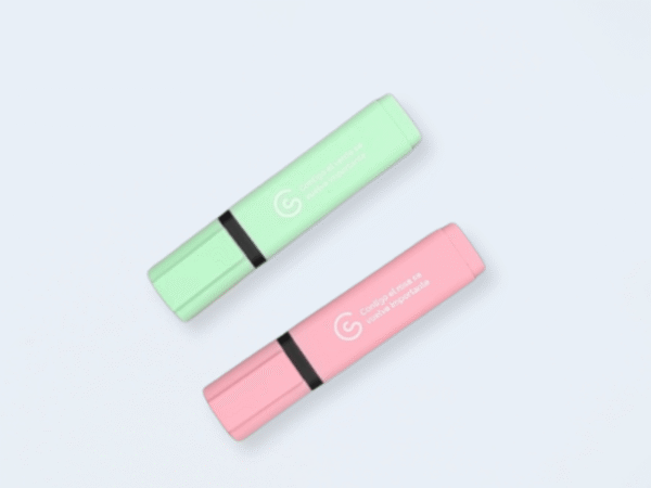 Pack de 2 marcadores solidarios en color rosa y verde