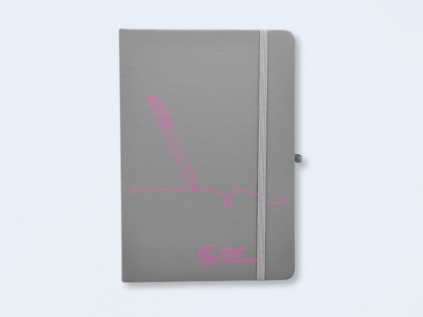 Libreta solidaria gris y rosa