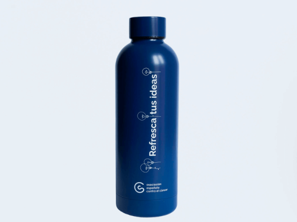 Botella solidaria azul Contra el Cáncer